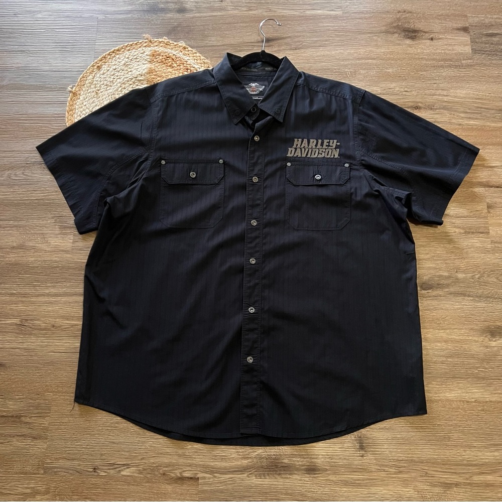 HARLEY-DAVIDSON Genuine Motor Clothes Mens Button Down Short Sleeve Shirt